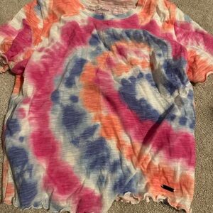 hollister tie dye crop t shirt